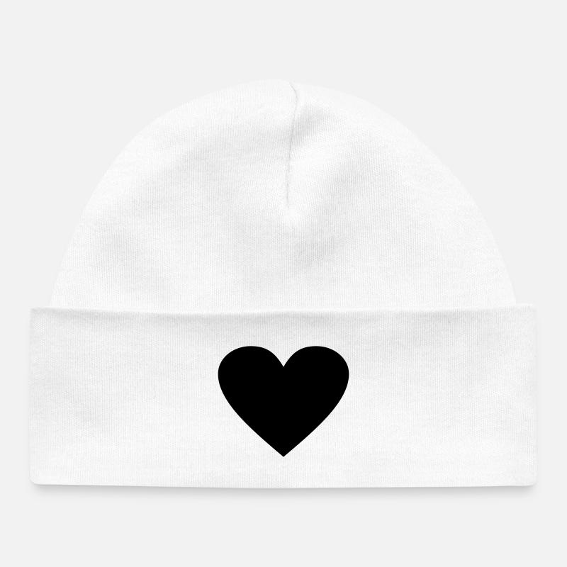 Schwarzes Herz Awesomeelement - Baby Organic Mütze - Weiß