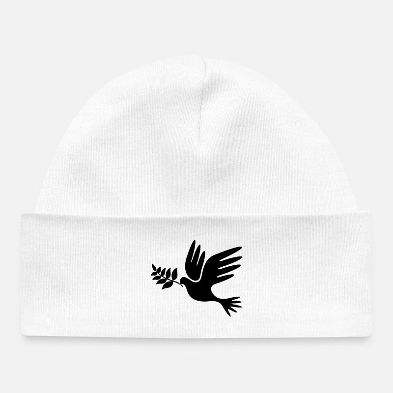 paix - Bonnet bébé bio - blanc