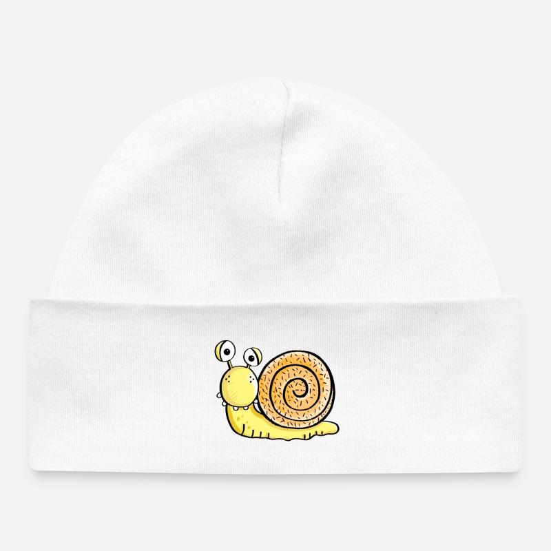 Mignon Escargot - Bonnet bébé bio - blanc