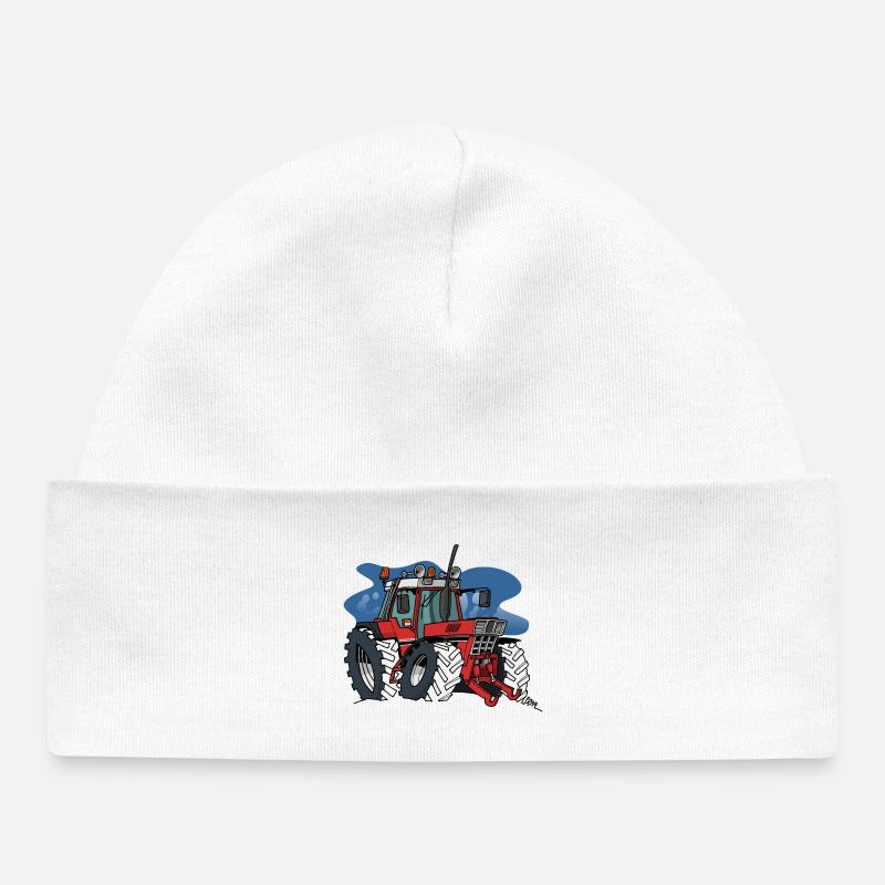 0871 IH tracteur - Bonnet bébé bio - blanc