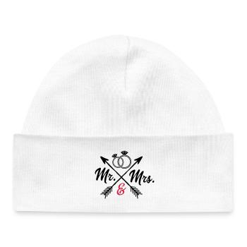 Mr. And Mrs. - Baby Organic Beanie - white - Front