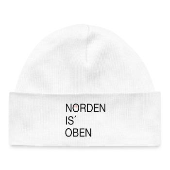 Norden is oben - Baby Organic Mütze - Weiß - Vorne