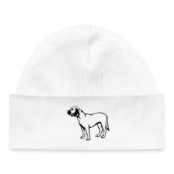 Chien de sueur hanovrien - Bonnet bébé bio - blanc - Devant