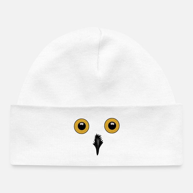 Silhouette de la chouette aux yeux de nuit - Bonnet bébé bio - blanc