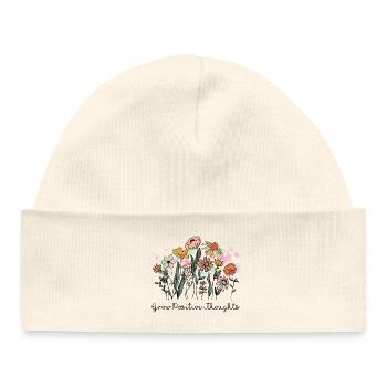 Grow Positive Thoughts - Baby Organic Beanie - white - Front