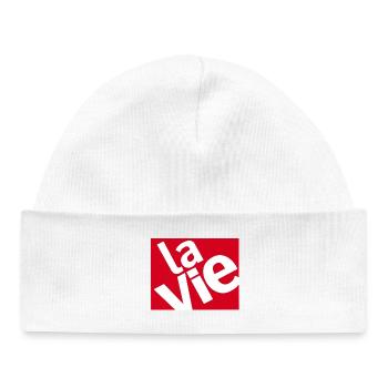 La Vie Rouge Typo Art - Bonnet bébé bio - blanc - Devant