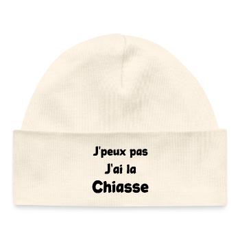 J'peux pas j'ai la chiasse humour - Bonnet bébé bio - blanc - Devant