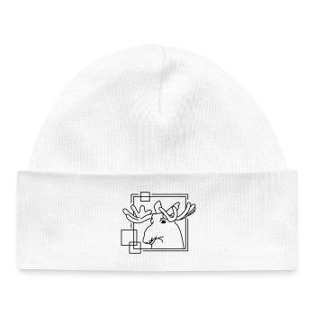 Orignal en forme géométrique - Conception d’art au trait - Bonnet bébé bio - blanc - Devant