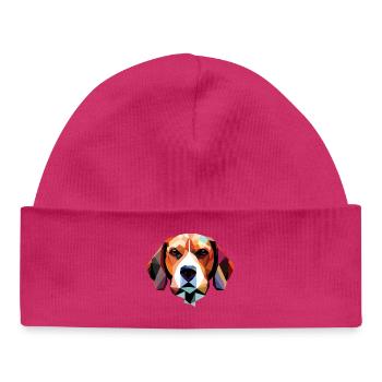 Polygone de chien beagle - Bonnet bébé bio - blanc - Devant