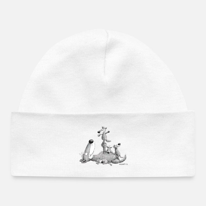 Drôle de famille de meute de loups - Bonnet bébé bio - blanc