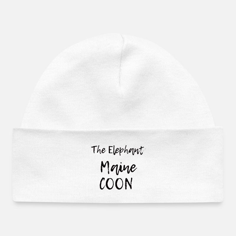 The elephant Maine Coon - Lemon style - Bonnet bébé bio - blanc