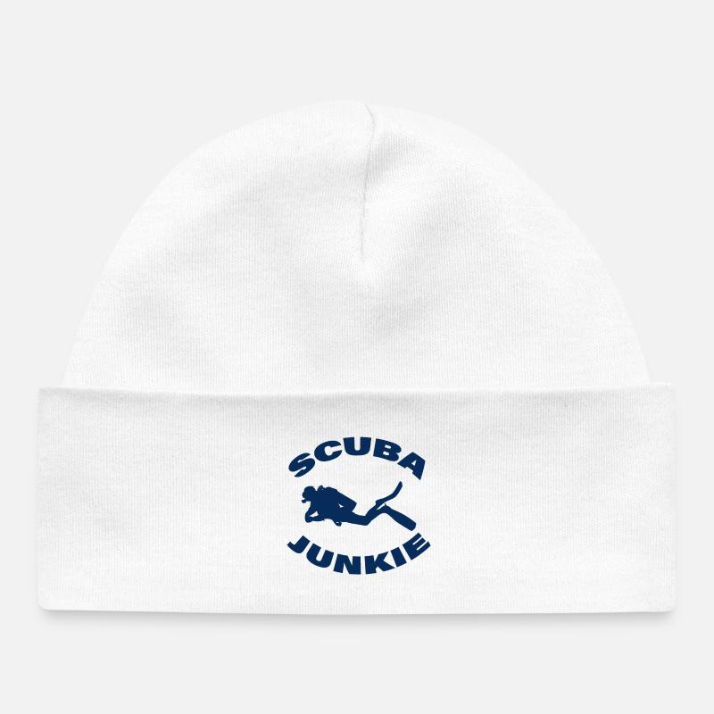 ACCRO À LA PLONGÉE SOUS-MARINE - Bonnet bébé bio - blanc