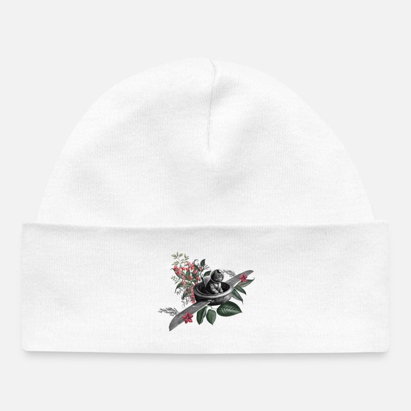 Le chat volant - Bonnet bébé bio - blanc