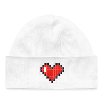 Pixel Heart Mosaic - Baby Organic Beanie - white - Front