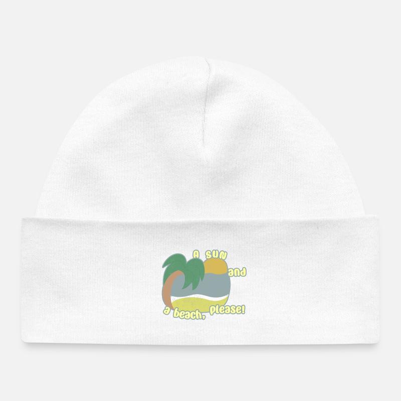 Sun and Beach - Baby Organic Beanie - white