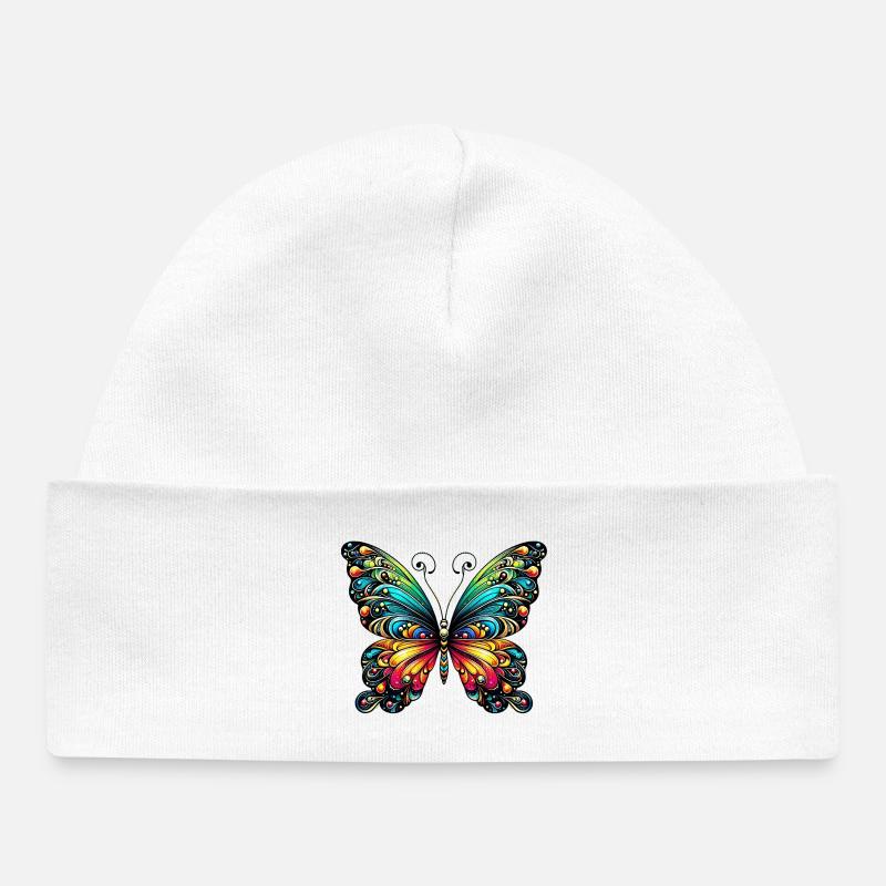 Papillon - Bonnet bébé bio - blanc