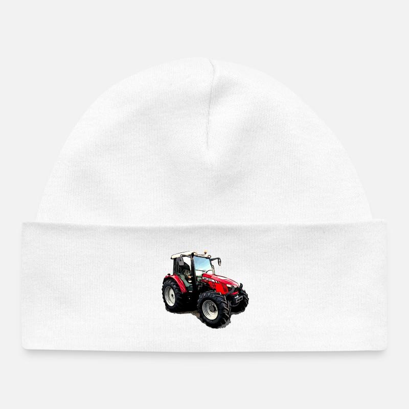 Tracteur M F 5611 - Bonnet bébé bio - blanc