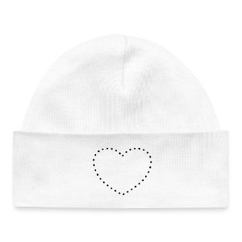 Herz black dots - Baby Organic Mütze - Weiß - Vorne
