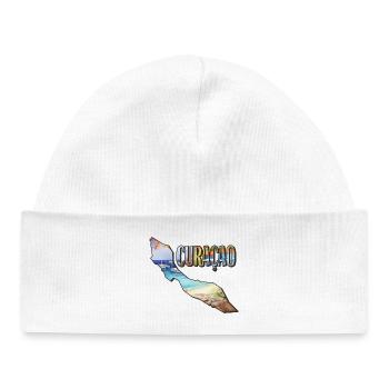 Watercolor Map Curacao - Baby Organic Beanie - white - Front