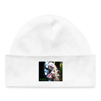 Whigt Wolf et Mytologie Girl - Bonnet bébé bio - blanc - Devant