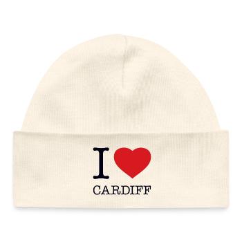 I LOVE CARDIFF - Baby Organic Beanie - white - Front