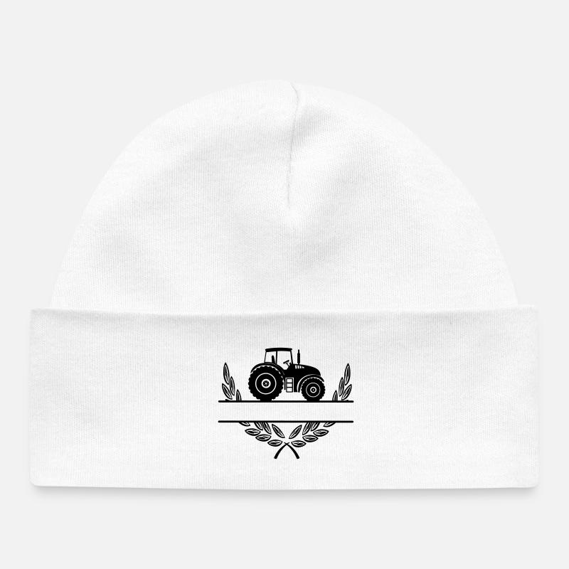 Fier du tracteur agricole - Bonnet bébé bio - blanc