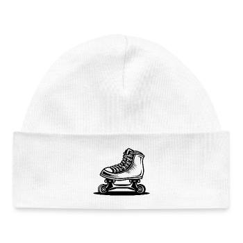 Roller Skates Drawing - Baby Organic Beanie - white - Front