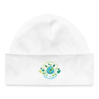 This man is Wonderful - Baby Organic Beanie - white - Front