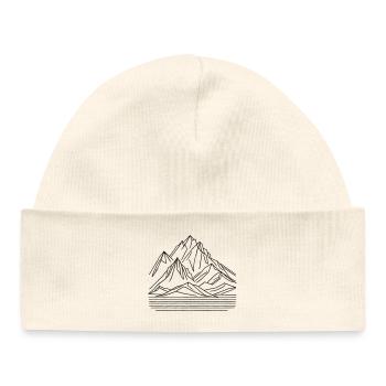 Montagnes majestueuses – Design minimaliste de la nature - Bonnet bébé bio - blanc - Devant