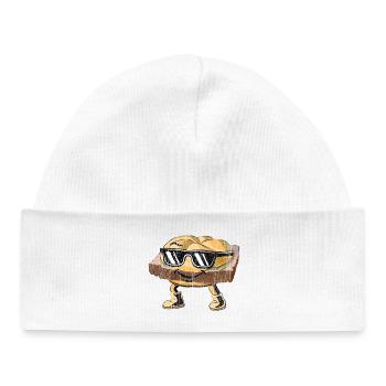 Leberkas Le.Ka.Se.Mi.Gu character with sunglasses - Baby Organic Beanie - white - Front
