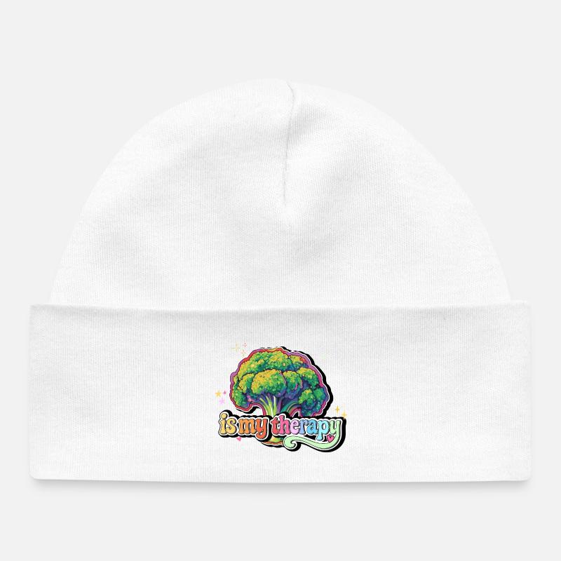 Le brocoli est ma thérapie - Bonnet bébé bio - blanc