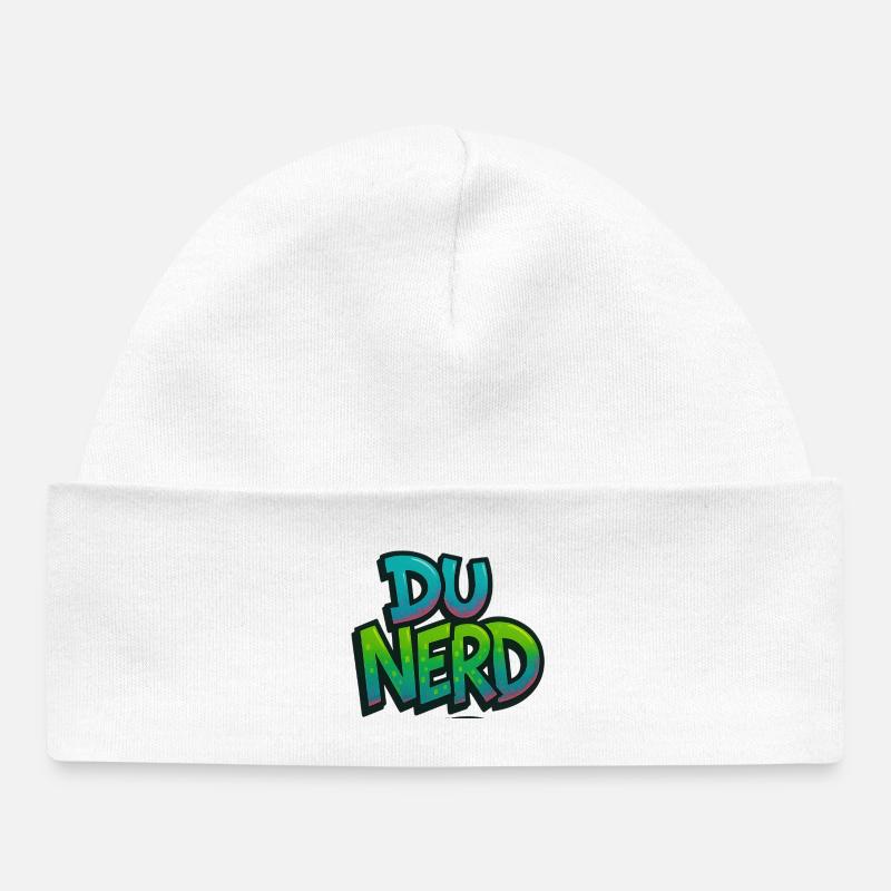 Nerd design with gradient - Baby Organic Beanie - white