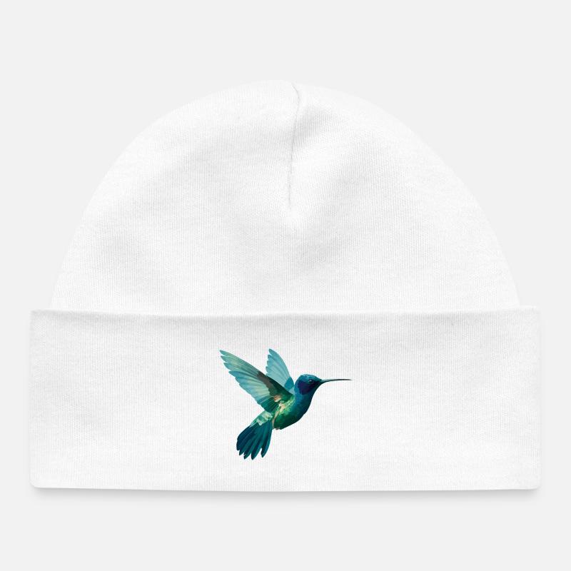 Aquarelle Colibri En Vol - Bonnet bébé bio - blanc