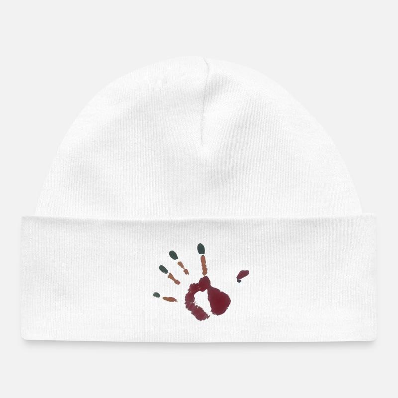 Illustration d’empreinte de main - Bonnet bébé bio - blanc