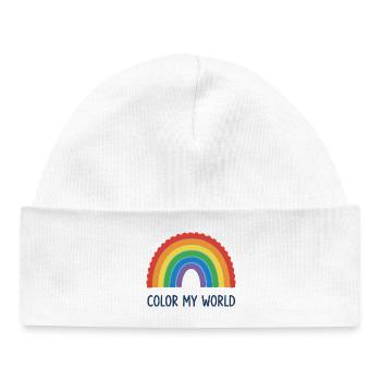 Vibrant Rainbow Arc Design for Apparel - Baby Organic Beanie - white - Front