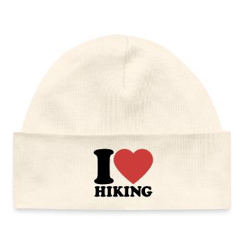 I Love Hiking - Herz - Wandern - Baby Organic Mütze - Weiß - Vorne