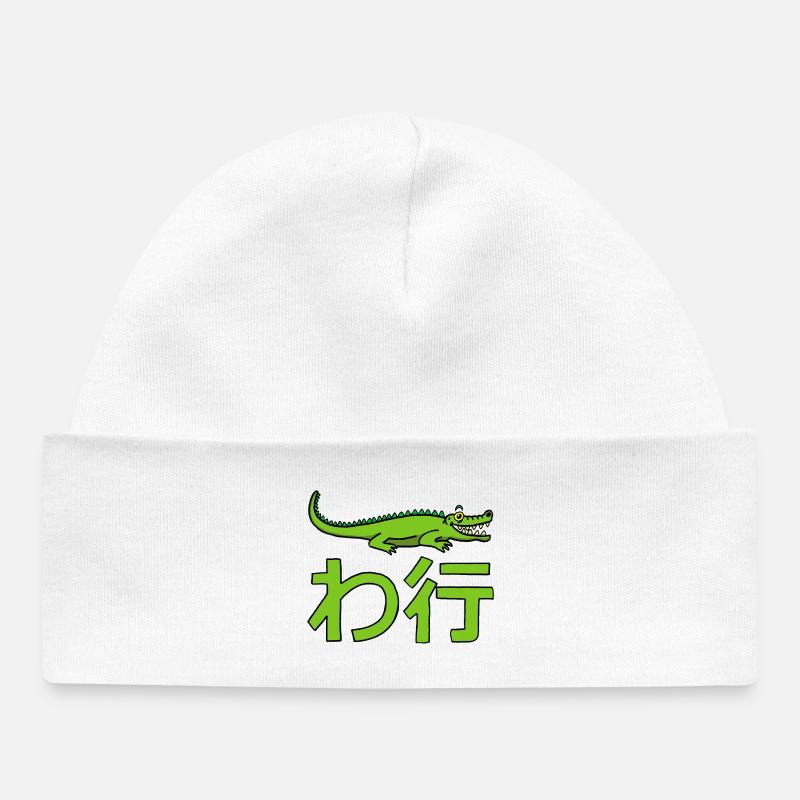 Crocodile manga - Bonnet bébé bio - blanc