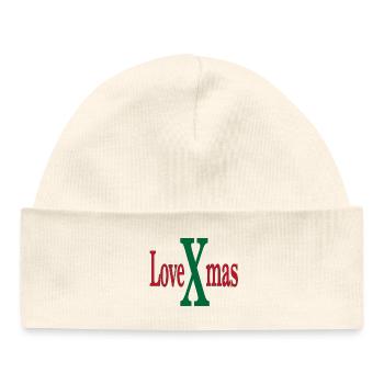 Logo festif LoveXmas - Bonnet bébé bio - blanc - Devant