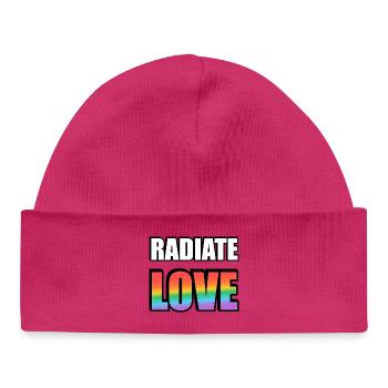 Arc-en-ciel d’amour rayonnant - Bonnet bébé bio - blanc - Devant