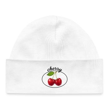 Cherry Duo Emblem - Baby Organic Mütze - Weiß - Vorne