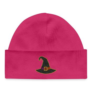 Chapeau de sorcière scintillant jante dorée - Bonnet bébé bio - blanc - Devant