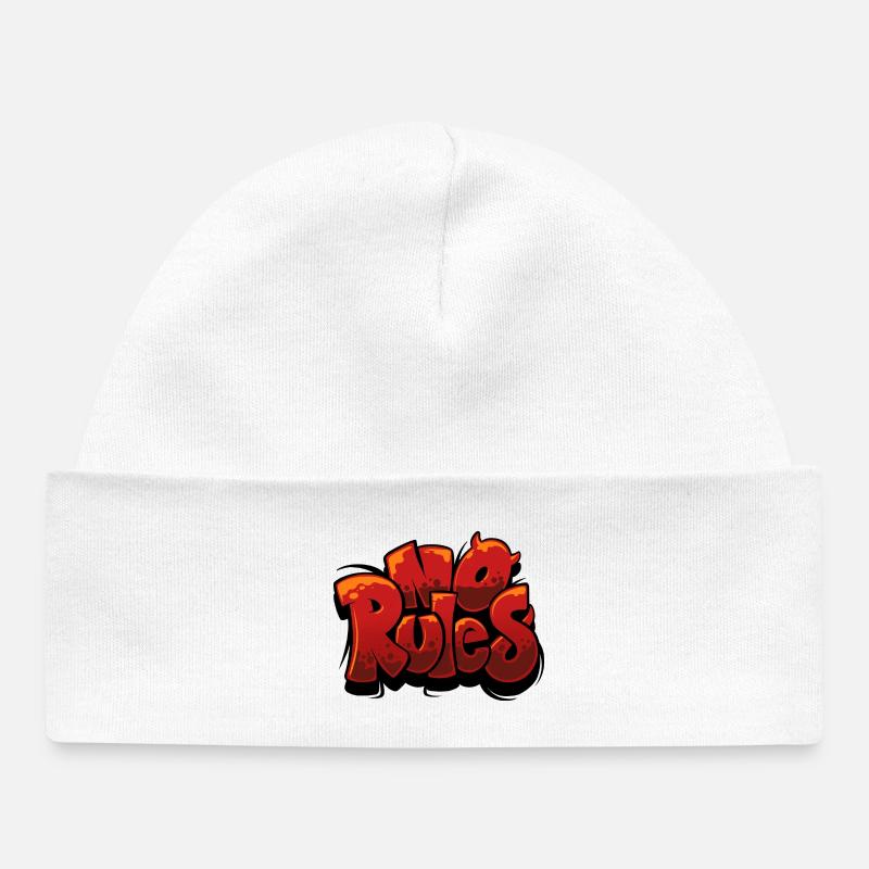 No rules Graffiti Urban Red - Baby Organic Beanie - white