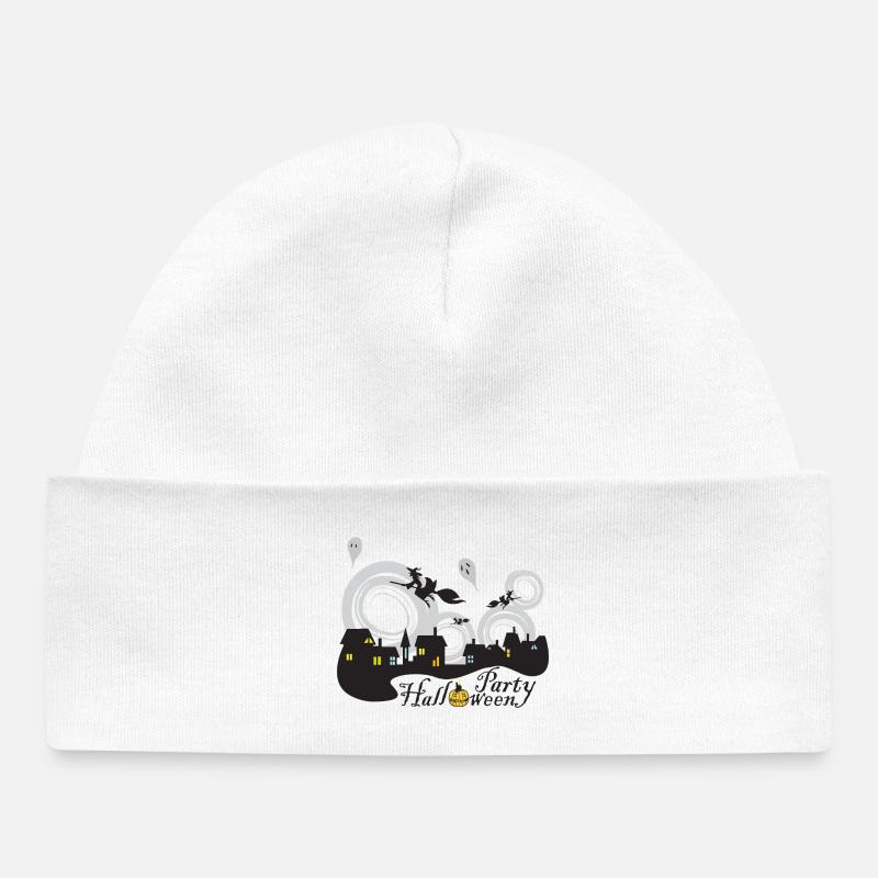 Fête d’Halloween - Bonnet bébé bio - blanc