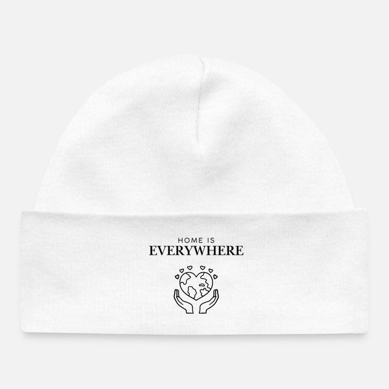 Home_Is_Everywhere_icon_black - Bonnet bébé bio - blanc