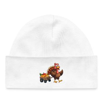 Thanksgiving Drôle Dinde de Thanksgiving - Bonnet bébé bio - blanc - Devant