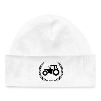 Traktor Symbol Farmer - Baby Organic Mütze - Weiß - Vorne