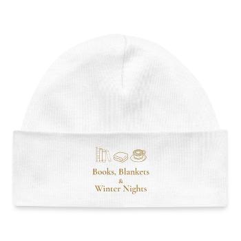 Books, Blankets & Winter Nights - Cozy Vibe - Bonnet bébé bio - blanc - Devant