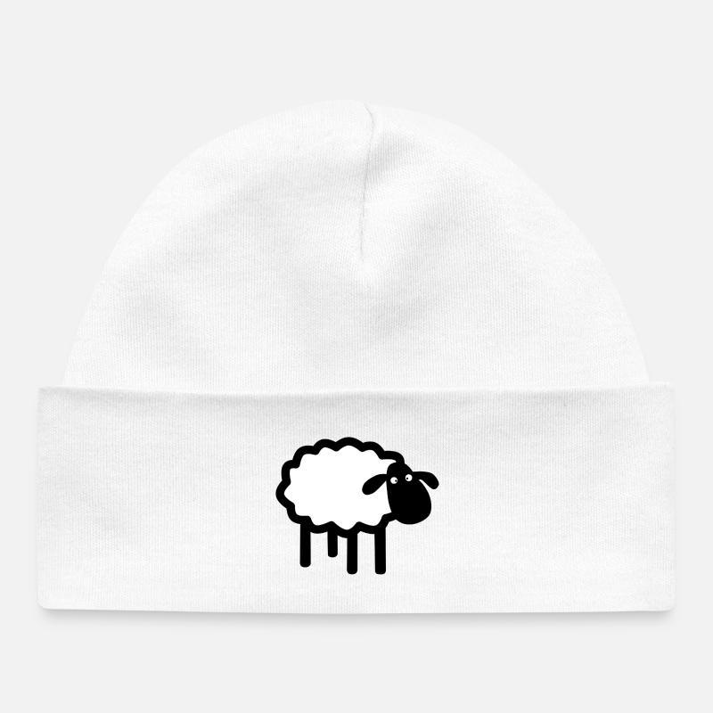 Silhouette du mouton coucou - Bonnet bébé bio - blanc