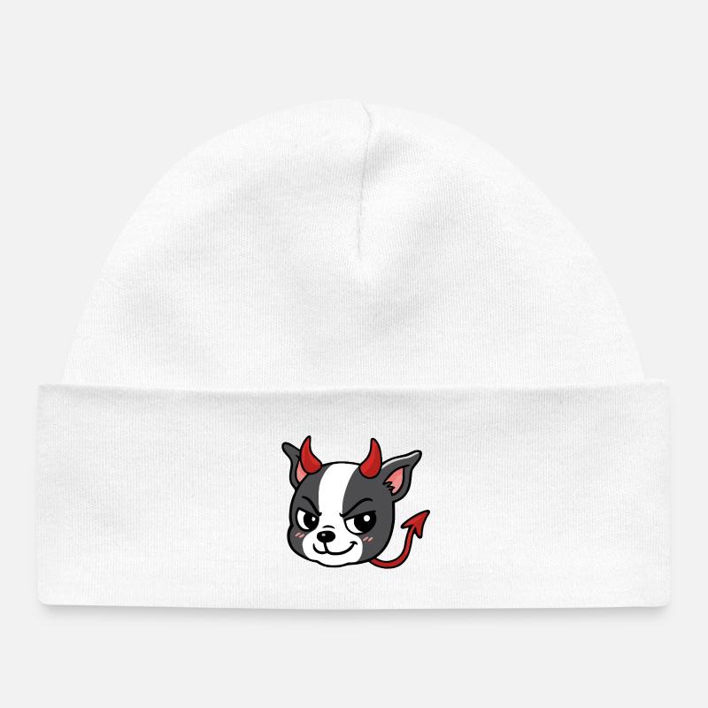 Boston - Devil - Bonnet bébé bio - blanc