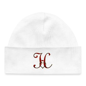 Monogramm H mit Herzrahmen - Baby Organic Mütze - Weiß - Vorne